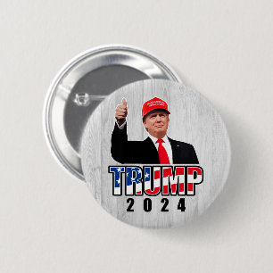 Thumbs Up Donald Trump 2024 6 Cm Round Badge