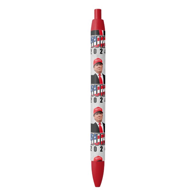 Thumbs Up Donald Trump 2024 Black Ink Pen (Front Vertical)