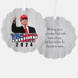 Thumbs Up Donald Trump 2024 Tree Decoration Card