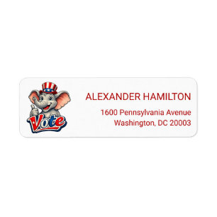  Thumbs Up Elephant Vote Return Address Label