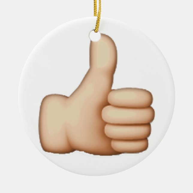Thumbs Up - Emoji Ceramic Tree Decoration (Front)