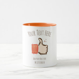 Thumbs Up Emoji. Hand drawn. Customisable Template Mug