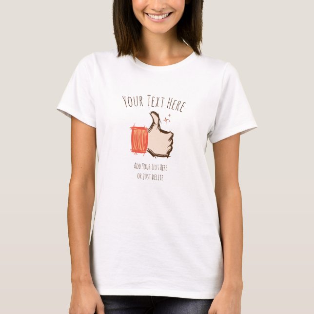 Thumbs Up Emoji. Hand drawn. Customisable Template T-Shirt (Front)