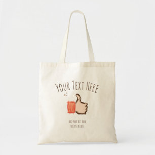 Thumbs Up Emoji, Hand drawn. Customisable Template Tote Bag