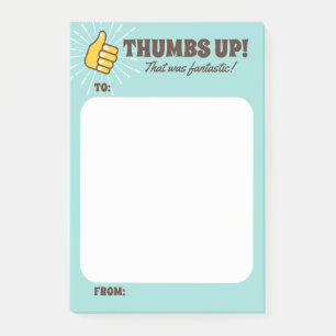 Thumbs up fantastic employee recognition post-its post-it notes