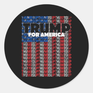 Thumbs Up For America Usa Flag Republican Trump Su Classic Round Sticker