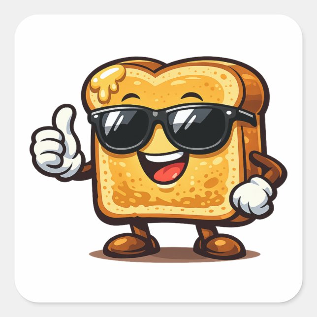 Thumbs Up French Toast Square Sticker (Front)