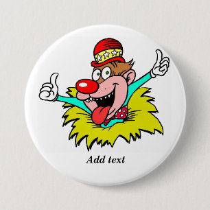 Thumbs Up, fun clown TEMPLATE, 7.5 Cm Round Badge