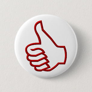 Thumbs Up hand 6 Cm Round Badge