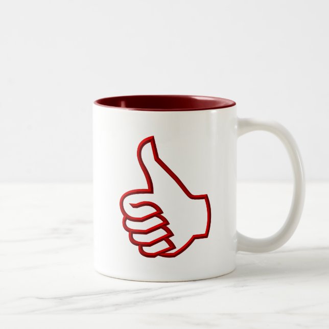 Thumbs Up hand Two-Tone Coffee Mug (Right)