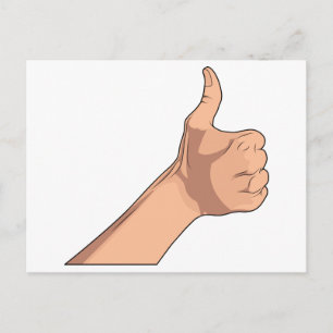 Thumbs Up / Hitchhiking Hand Sign Gesture 2 Postcard