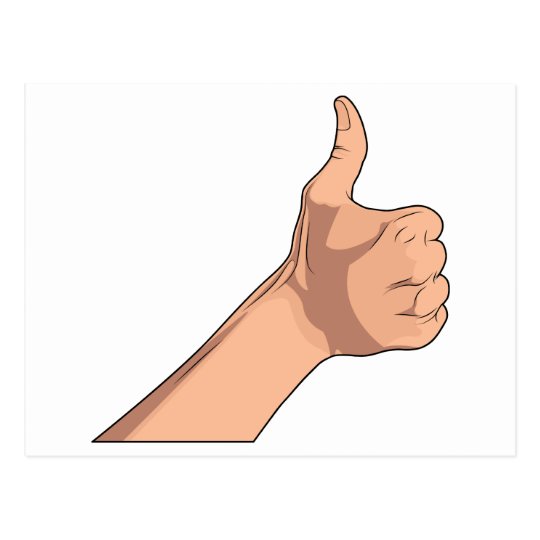 Thumbs Up / Hitchhiking Hand Sign Gesture 2 Postcard