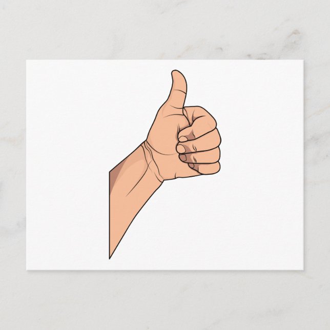 Thumbs Up / Hitchhiking Hand Sign Gesture Postcard (Front)