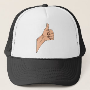 Thumbs Up / Hitchhiking Hand Sign Gesture Trucker Hat