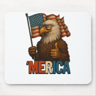 Thumbs Up Merica Eagle Funny and Patriotic Mouse Pad