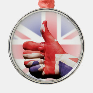 Thumbs up! metal ornament