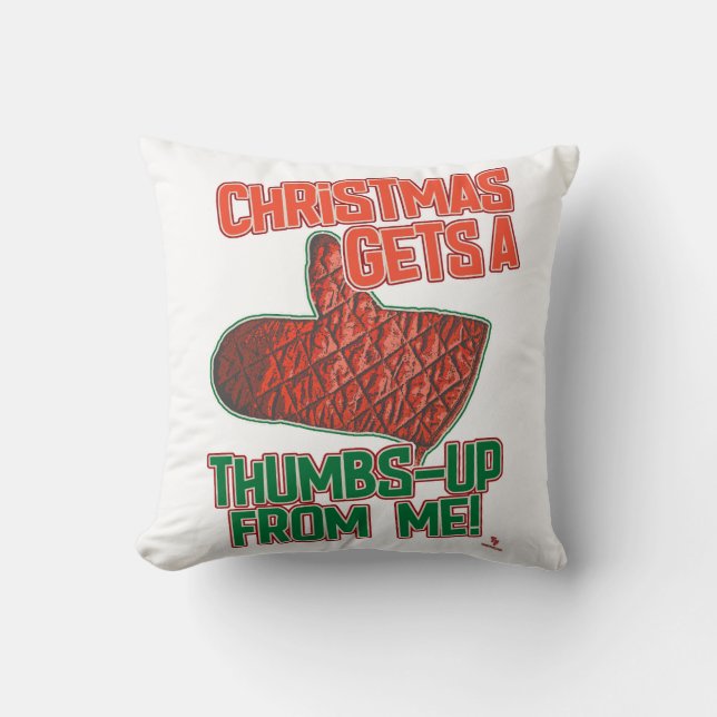 Thumbs Up Oven Mitt Christmas Seasonal Design Cushion (Front)