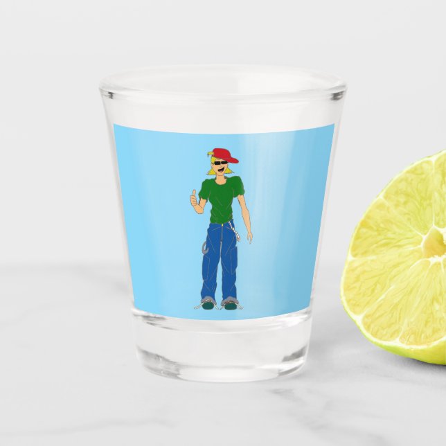 thumbs up  shot glass (Front)
