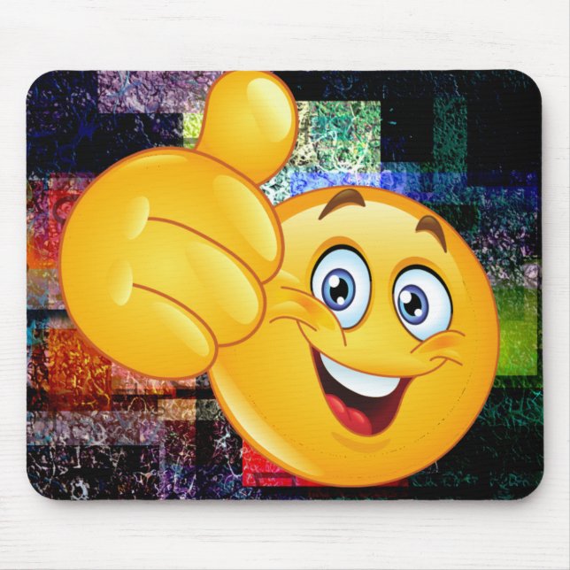 Thumbs Up Smiley Face Mouse Pad (Front)