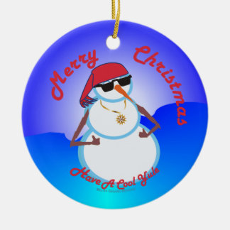 Thumbs Up Snowman Ceramic Tree Decoration