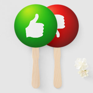 Thumbs Up Thumbs Down Game Paddle Sign Hand Fan