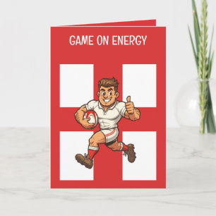Thumbs-Up Try Run Cheerful Rugby Hero Card