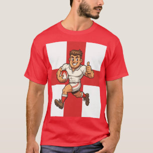 Thumbs-Up Try Run Cheerful Rugby Hero T-Shirt