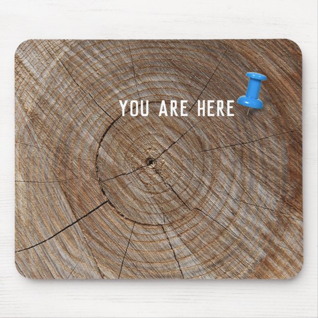 thumbtack on tree with rings mouse pad (Front)