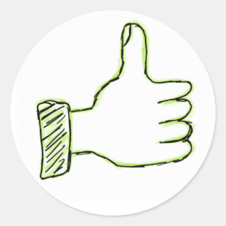 Thumps up classic round sticker