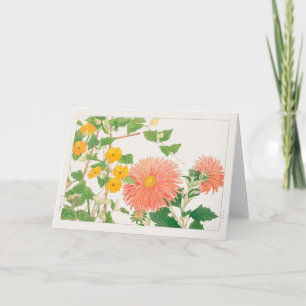 Thunbergia, China aster by Tanigami Konan Card