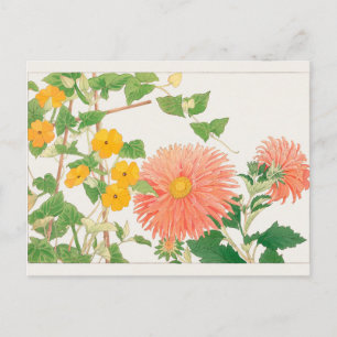 Thunbergia, China aster by Tanigami Konan Postcard