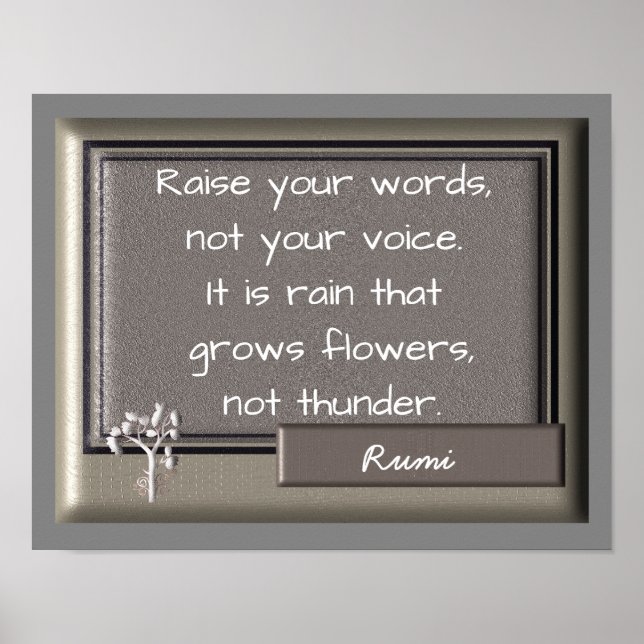 Thunder and Rain - Rumi quote -- Art print (Front)
