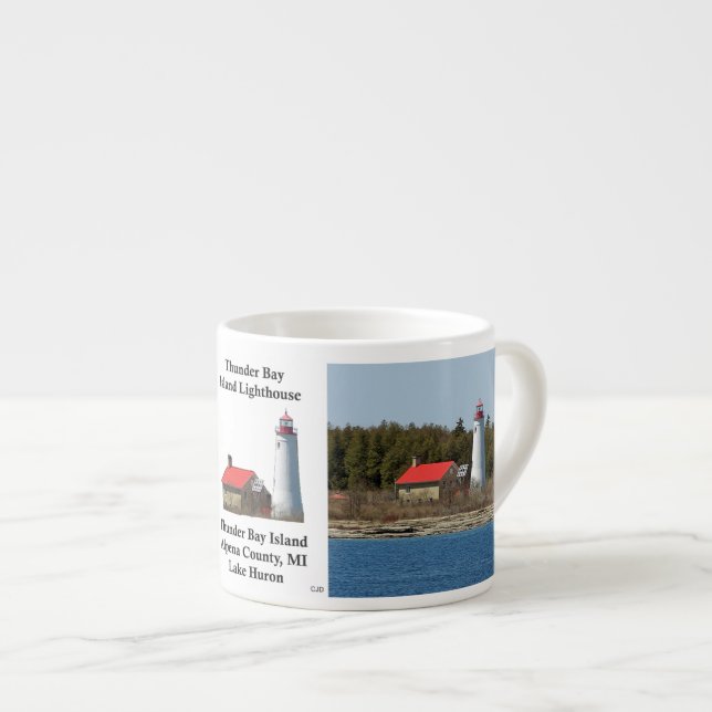 Thunder Bay Island Light espresso mug (Front Right)