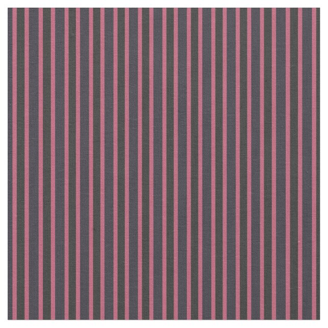 Thunder Blue, Deep Rose And Dark Gray Stripes Fabric (Close Up)