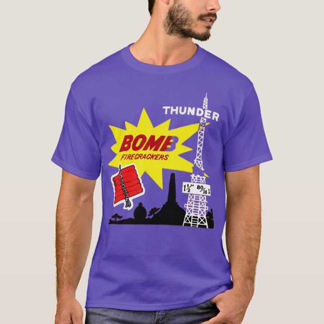 Thunder Bomb Retro Vintage Fireworks T-Shirt (Front)