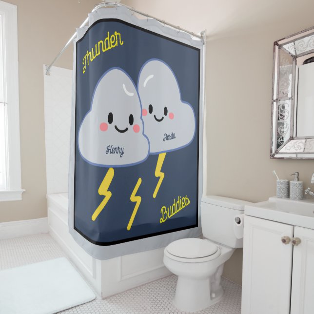 Thunder Buddies Customized Shower Curtain (In Situ)