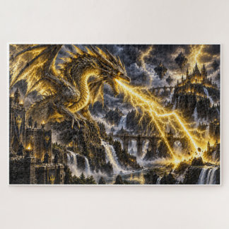 Thunder Dragon – Golden Lightning Jigsaw Puzzle