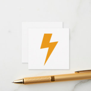 Thunder Energy Power Sign Yellow White Enclosure Card