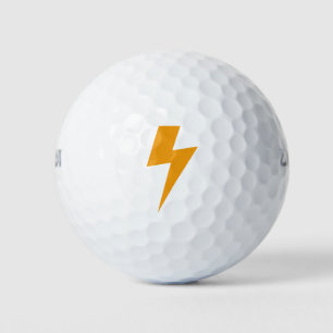 Thunder Energy Power Sign Yellow White Golf Balls