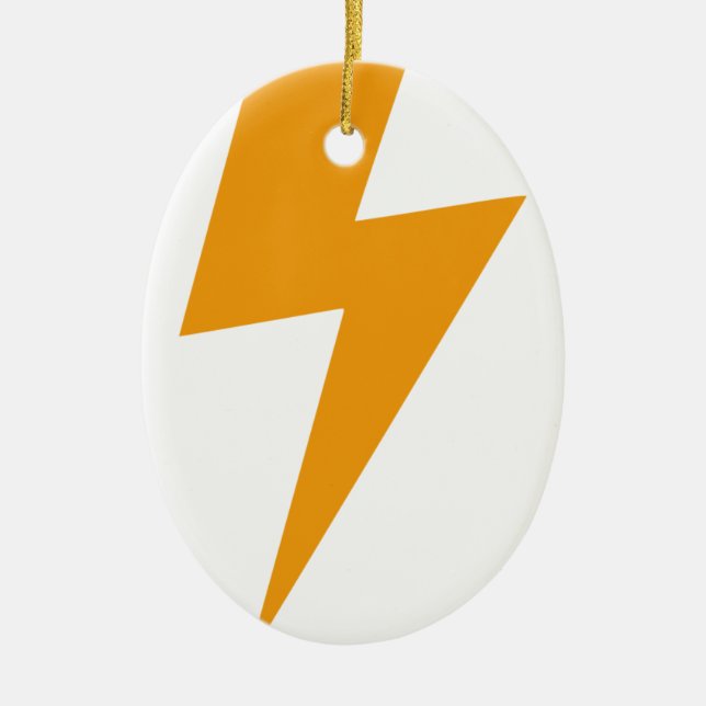 Thunder Energy Yellow Print Ceramic Ornament (Front)