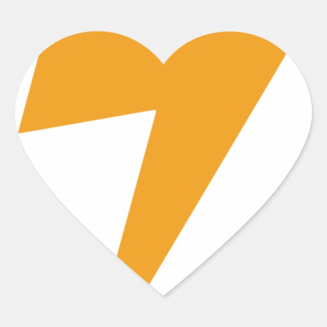 Thunder Energy Yellow Print Heart Sticker (Front)