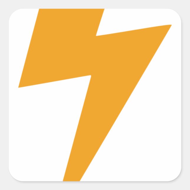 Thunder Energy Yellow Print Square Sticker (Front)