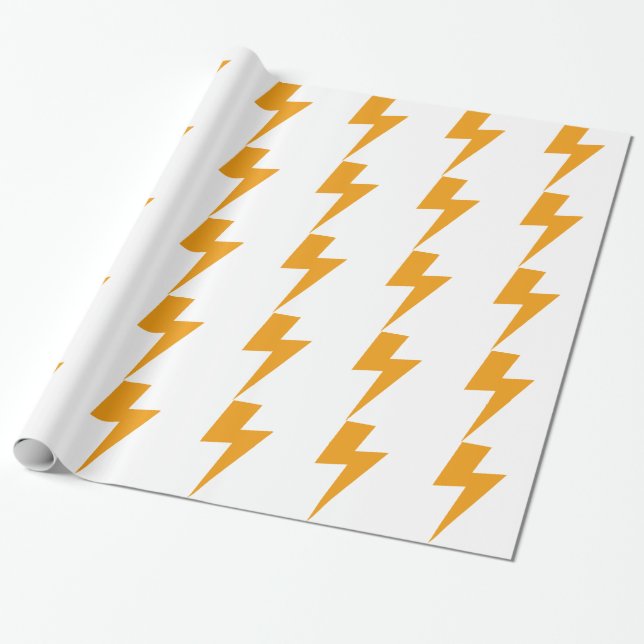 Thunder Energy Yellow Print Wrapping Paper (Unrolled)