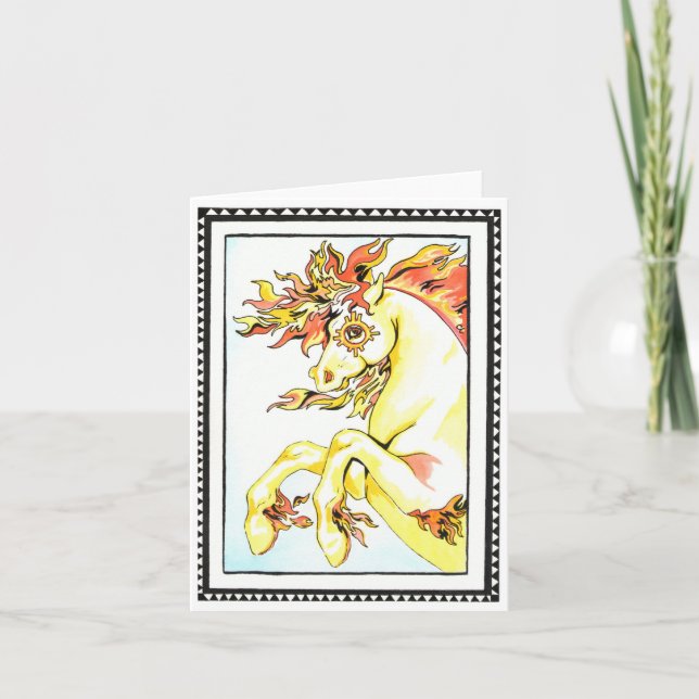 Thunder Horse card - yellow (Front)