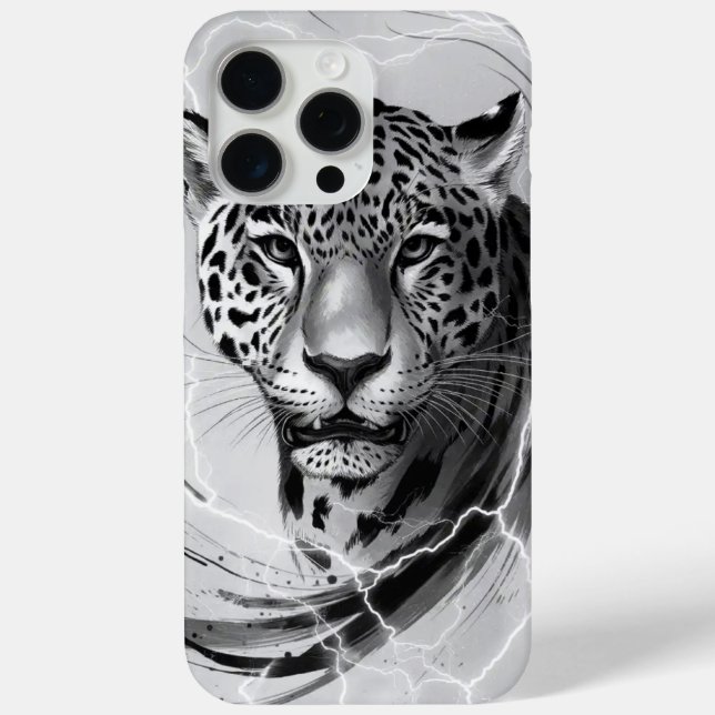 Thunder Leopard – Power and Lightning Art Case-Mate iPhone Case (Back)
