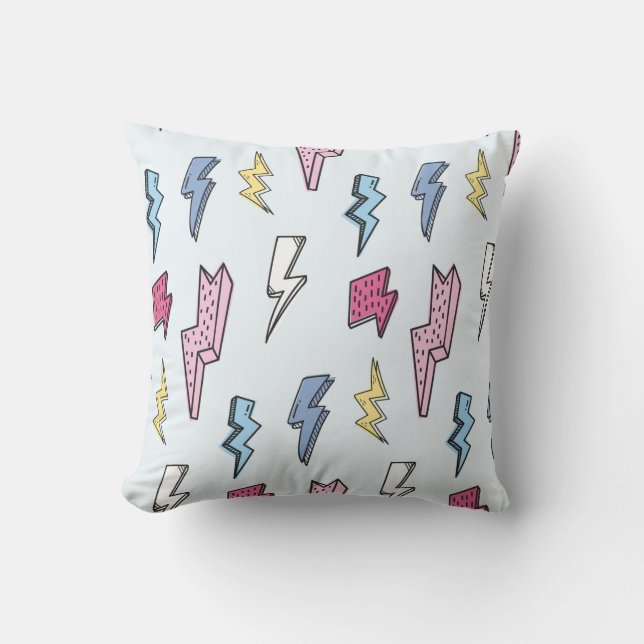 Thunder seamless background vintage illustration cushion (Front)