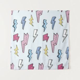 Thunder seamless background vintage illustration tapestry