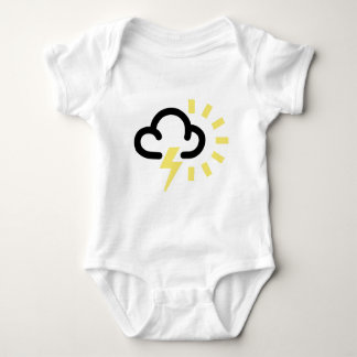 Thunder Storm: Retro weather forecast symbol Baby Bodysuit