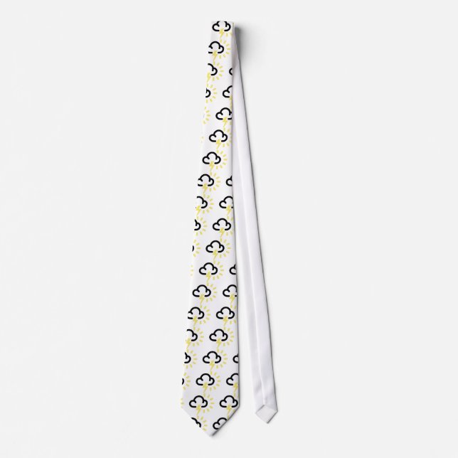 Thunder Storm: Retro weather forecast symbol Tie (Front)