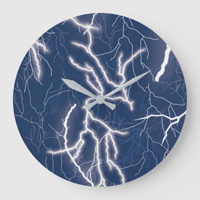 Thunder Strike and Thunder Storm  Lightening Large Clock (Front)